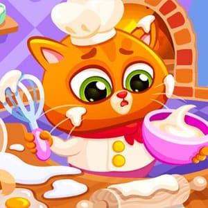Lovely Virtual Cat At Restaurant