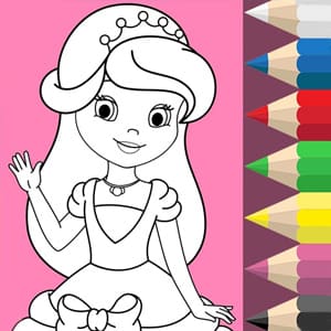 Princess Coloring Glitter